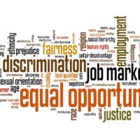 Employment law and equal opportunity word cloud concept