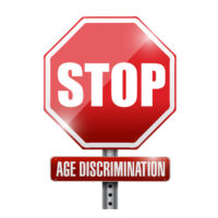 stop, age discrimination road sign. stop, age discrimination road sign.