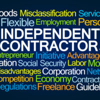 Sign that reads independent contractor