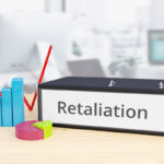 Retaliation – Finance/Economy. Folder on desk with label beside diagrams. Business/statistics. 3d rendering