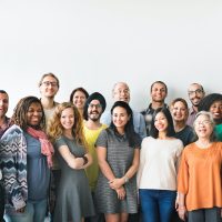A team of diverse people doing a group photo A team of diverse people doing a group photo